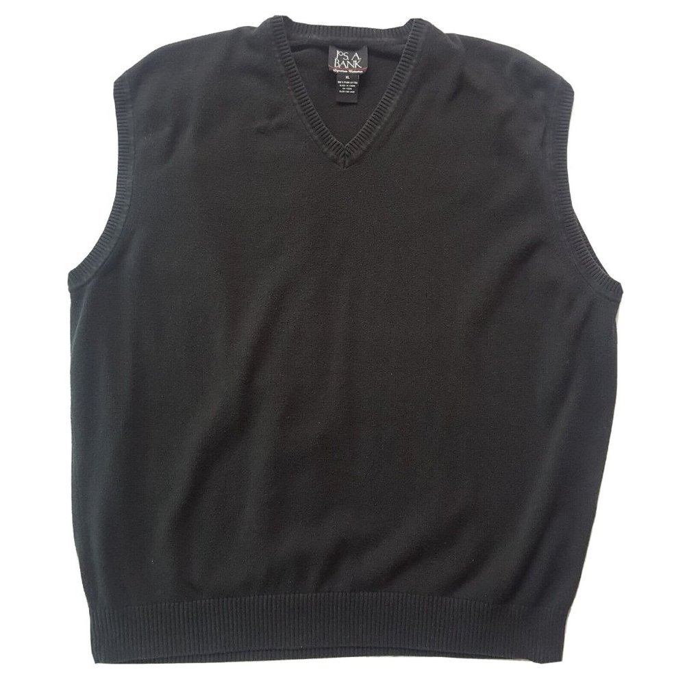 Men's Jos. A. Bank Signature Pima Sweater Vest Black Size XL All Cotton